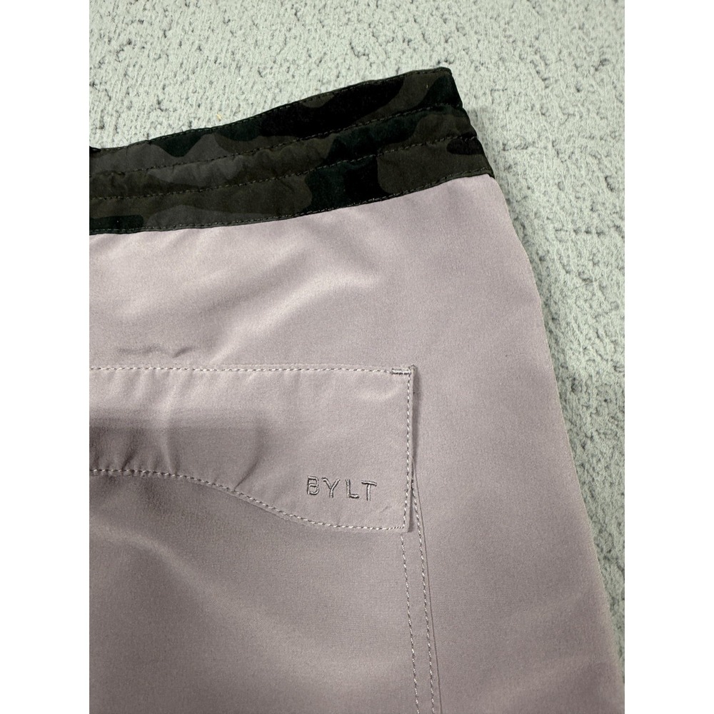 BYLT Board Shorts Mens L Purple Solid Swim Trunks Drawstring Pockets Quick Dry - Picture 9 of 9